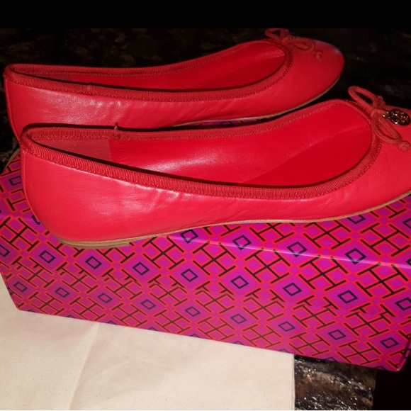 Red Tory Burch new in box Chelsea ballet flats 9.5 - Picture 5 of 6